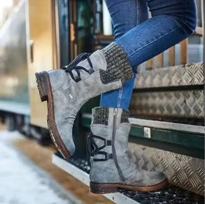 Women’s Winter Mid-Calf Boots – Fashion Snow Shoes, Warm Suede Thigh-High Botas 2023