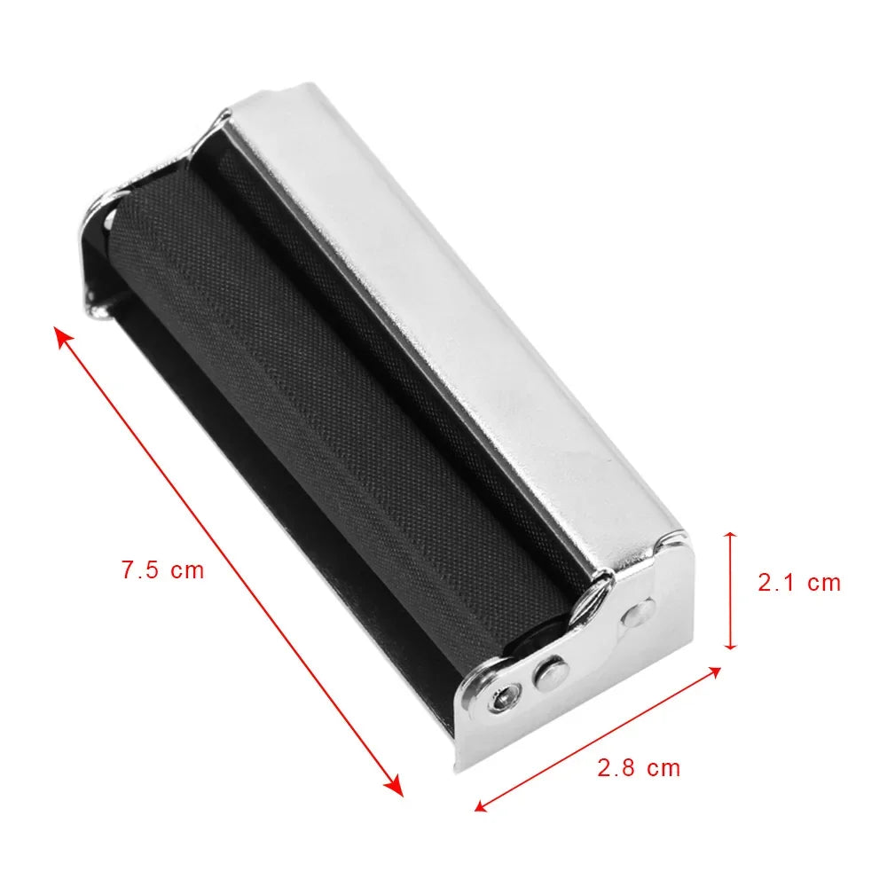 Portable 70mm Cigarette Rolling Machine - Metal Tobacco Roller for Personal Use & Gifting