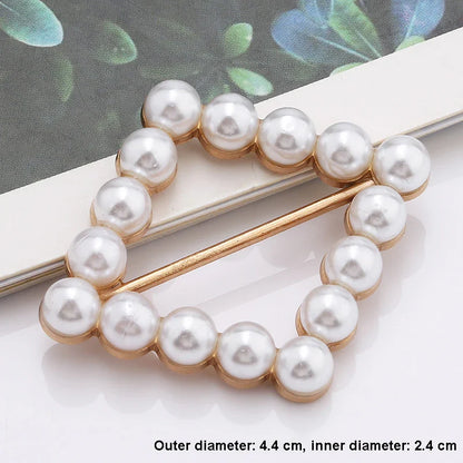 Elegant Alloy Brooch Pins with Pearls & Rhinestones – Minimalist Irregular Shapes, Fashion Accessory for Garments & Scarves