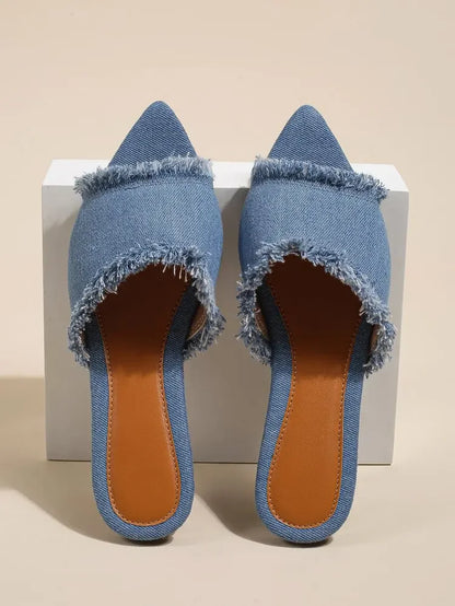 Women’s Summer Flats & Cowboy Sandals – Pointed Toe Flip Flops Casual Beach Dress Shoes
