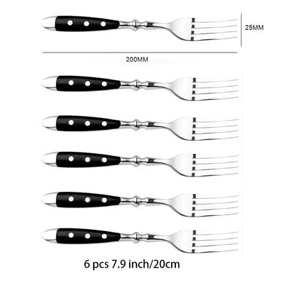 Classic Elegant Stainless Steel Cutlery Set – Fork, Spoon, Knife & Teaspoon Full Dining Steak Dinnerware Collection