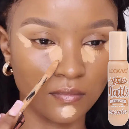 Waterproof Matte Liquid Concealer – Moisturizing Cream for Acne, Dark Circles, Face Contouring & Foundation Makeup