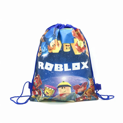 6/12/18/56PCS Roblox Drawstring Bags – Nonwoven Party Favor Bags for Kids Birthday, Baby Shower & Game Party Supplies
