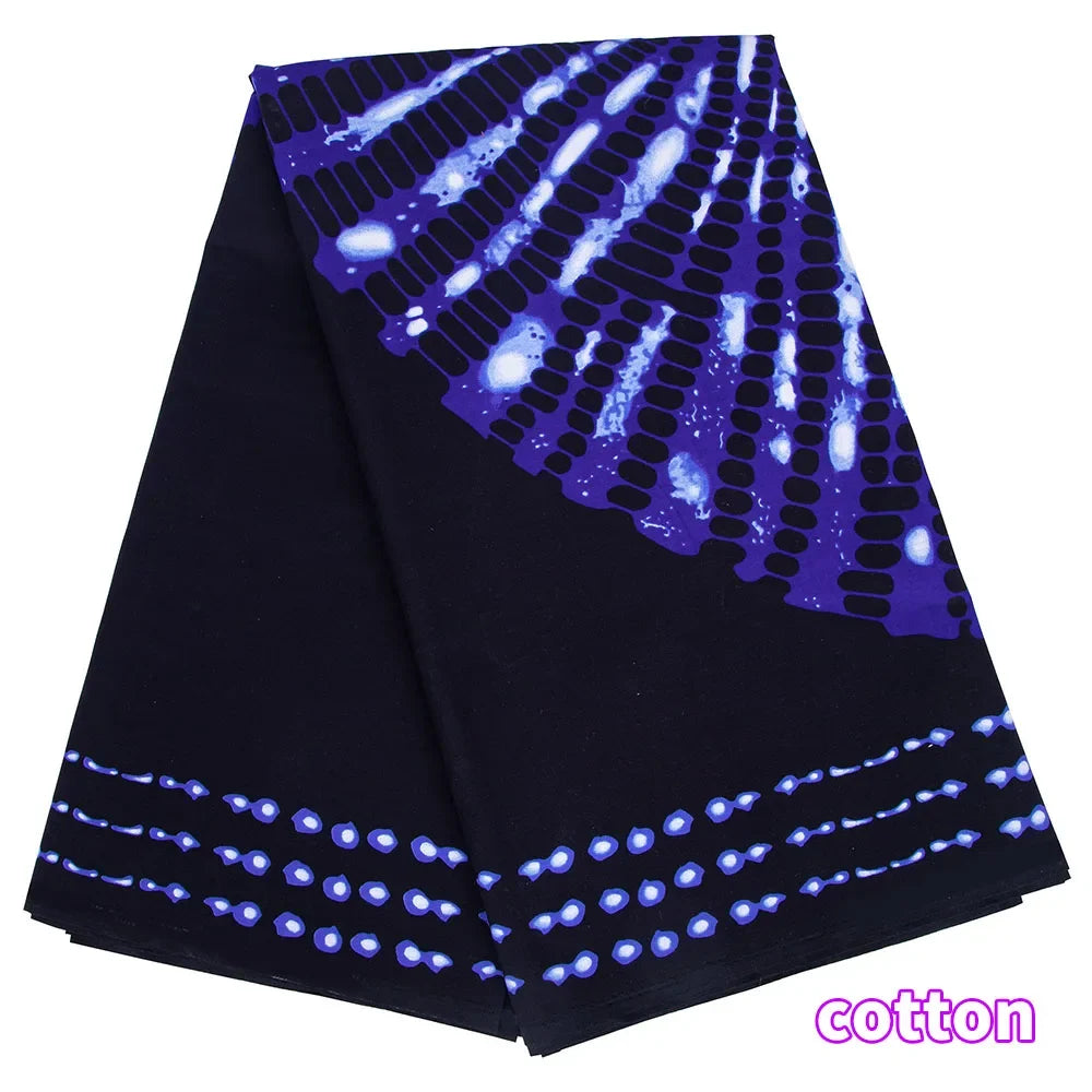 African Ankara Wax Fabric - Real Cotton Diamond Print for Party Dress & DIY Sewing