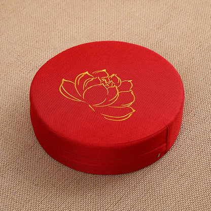 Yoga Meditation Cushion – 40x6cm Hard Linen Lotus Pillow with Backrest, Removable & Washable Tatami Mat