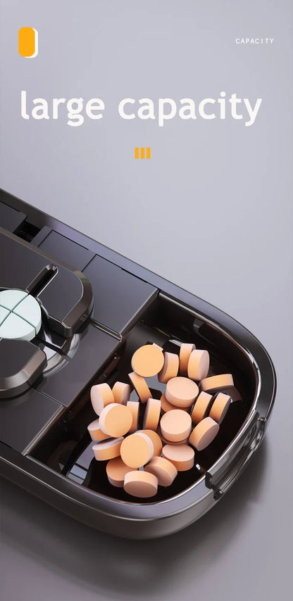 Newest Quartering Pill Cutter & Storage Box – Portable Dustproof Medicine Divider Organizer & Crusher