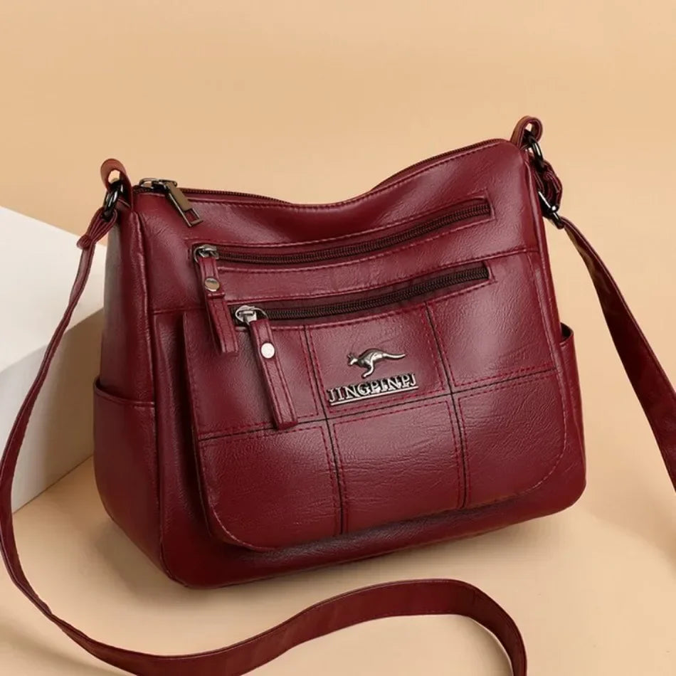 Luxury Women’s Leather Handbag – Large Capacity Shoulder & Crossbody Designer Bag