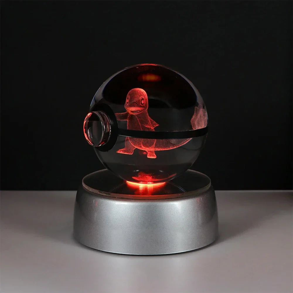 Pokemon Crystal Ball Night Light – Pikachu, Gengar, Eevee, Mewtwo & Lucario LED Pokeball, Kids Birthday Gift & Home Decor