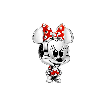 MINISO League of Legends Mickey & Minnie 925 Sterling Silver Charm – Beads Fit for Pandora Bracelet, Ladies Jewelry