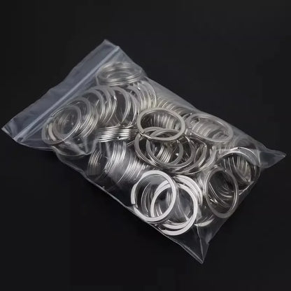 10/30PCS Stainless Steel Key Rings - Polished Silver Round Split Rings for DIY Jewelry Making & Keychain Crafts 25-35mm