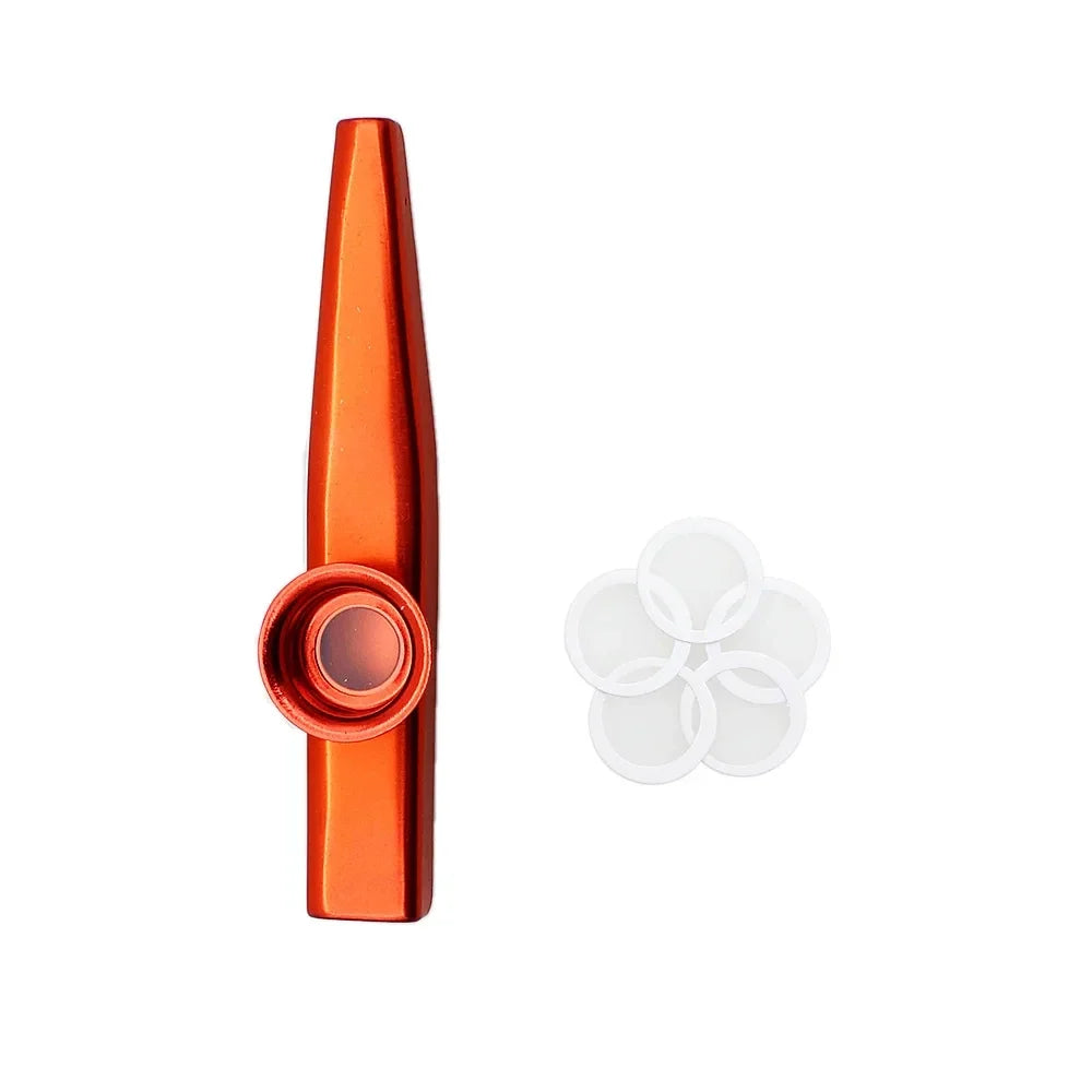 Golden Aluminum Kazoo - Membrane Diaphragm Musical Instrument for Beginners & Performers