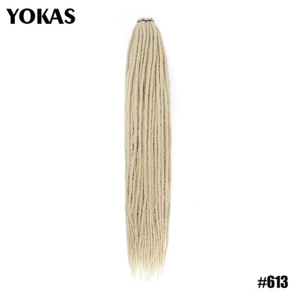 YOKAS Handmade Dreadlock Extensions - Synthetic Crochet Braided Hair 24 36 Inch Long Faux Locs for Women