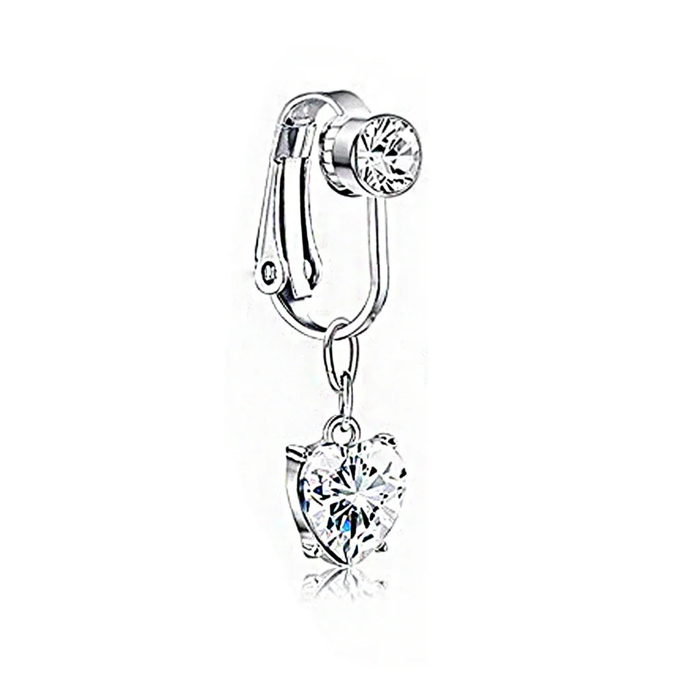 Faux Snake Belly Ring – Fake Clip-On Umbilical Navel Piercing, Belly Button & Cartilage Body Jewelry