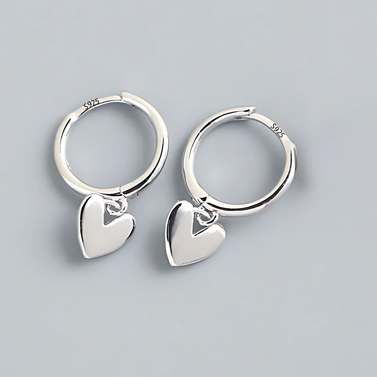 PANJBJ925 Sterling Silver Hoop Earrings - Frosted Geometric Design Fashion Jewelry Gift for Women