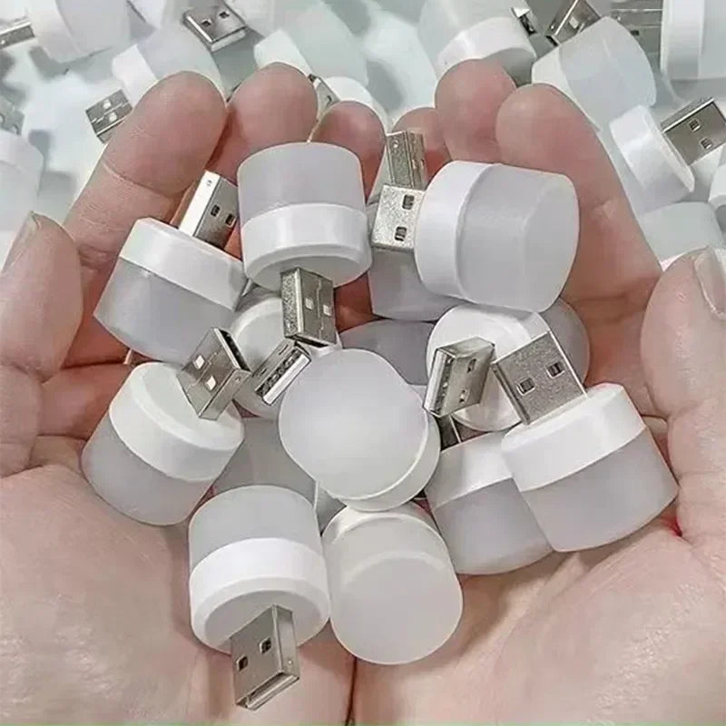 Mini USB Night Light - Warm White LED Reading Lamp for Eye Protection, USB Plug Compatible with Computers and Mobile Power Charging - Available in 50 or 1 Pack