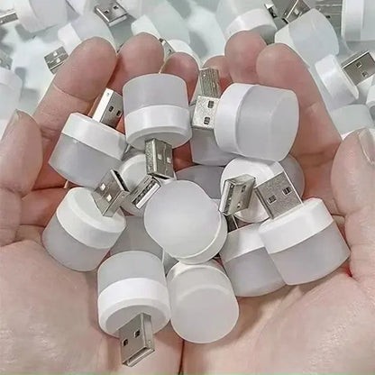 Mini USB Night Light - Warm White LED Reading Lamp for Eye Protection, USB Plug Compatible with Computers and Mobile Power Charging - Available in 50 or 1 Pack