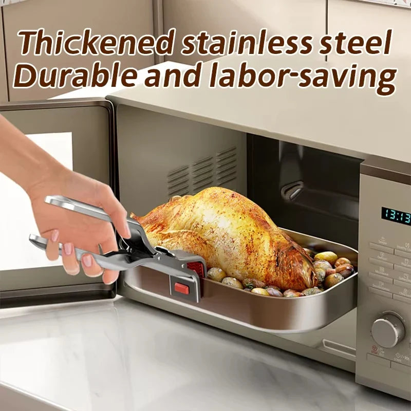 Anti-Scalding Bowl Holder - Heat-Resistant Dish Clamp Pot Pan Gripper for Air Fryer & Kitchen Use