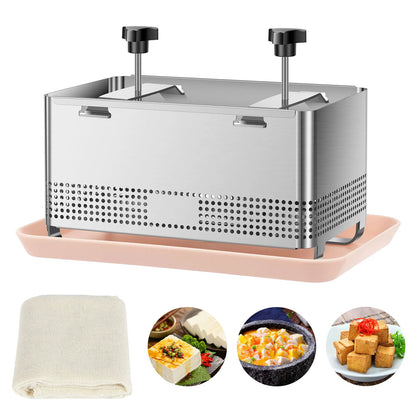 304 Stainless Steel Tofu Press Mold - Homemade Tofu & Cheese Making Kit with Trays and Filter Cloth