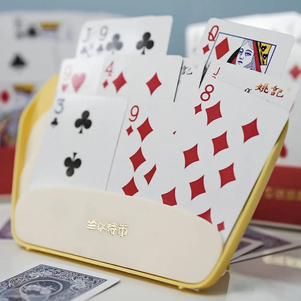 Hands-Free Playing Card Holder - Portable Plastic Poker Rack Helper for Comfortable Card Games