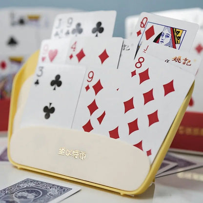 Hands-Free Playing Card Holder - Portable Plastic Poker Rack Helper for Comfortable Card Games