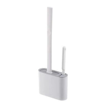 Wall Mounted Silicone Toilet Brush - Quick Drying Waterproof WC Cleaner with Soft Bristles Bathroom Accessory