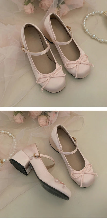 2025 Spring Autumn Mary Jane Shoes — Elegant Mid Heel Round Toe Pumps for Women