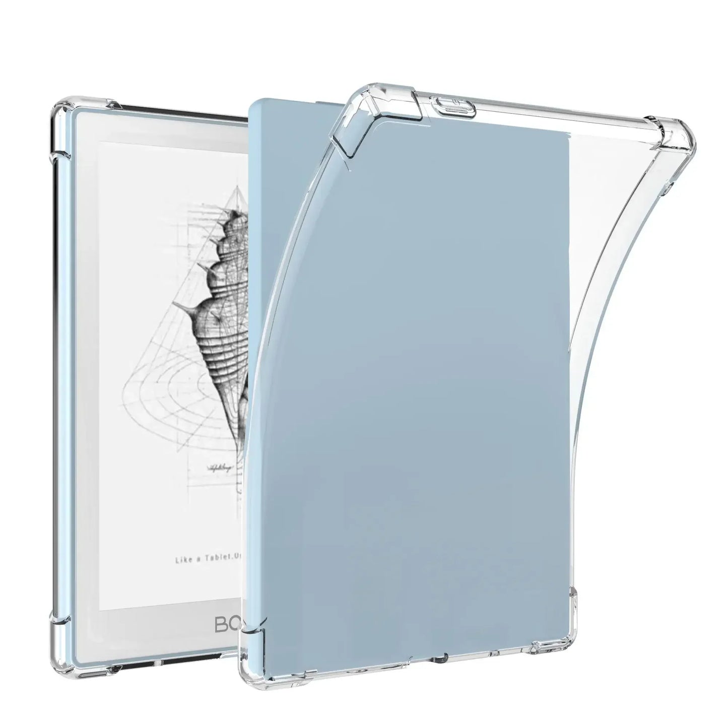 Clear TPU Back Cover Case for Funda Onyx Book Go 6" – Shockproof with 4 Airbags, Compatible with Boox Poke 5, 5S, 4S, 4 Lite, 3 & 2 (2 Colors)