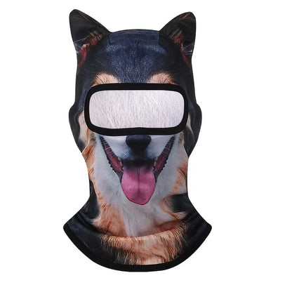 3D Cat Ski Balaclava - Cute Animal Face Covering Full Face Hood Mask for Motorcycle, Skiing & Snowboarding