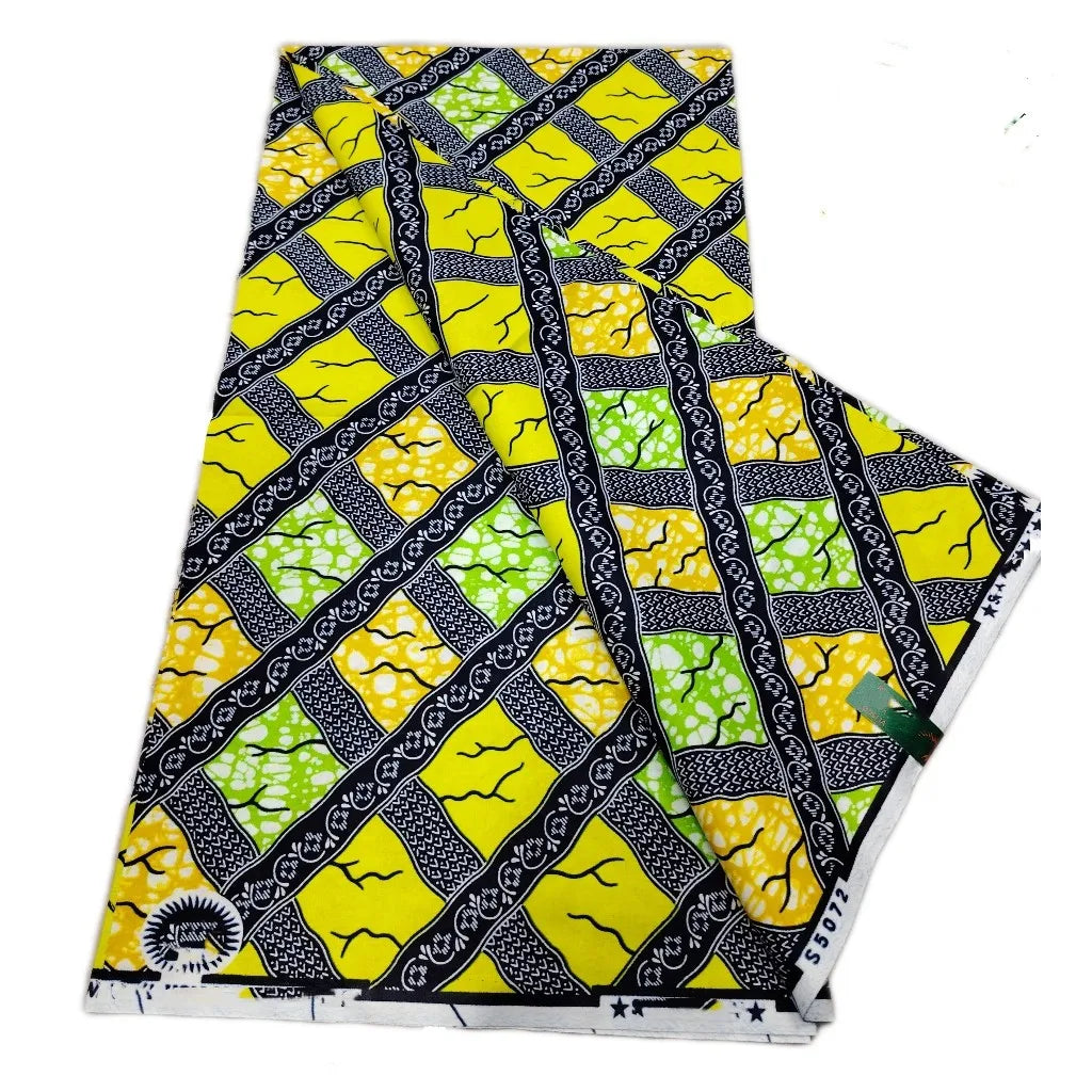 African Real Print Ankara Wax Fabric - Soft 100% Cotton Pagne 6 Yards