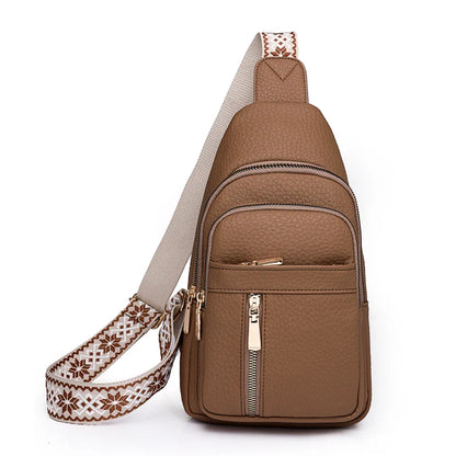 2024 New Women's PU Leather Chest Bag – Fashion Crossbody Shoulder Bag, High-Quality Casual Sac à Main