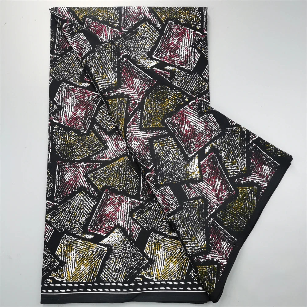 African Real Wax Ankara Fabric - 100% Cotton 6 Yards Nigerian Print Party Dress Sewing Material