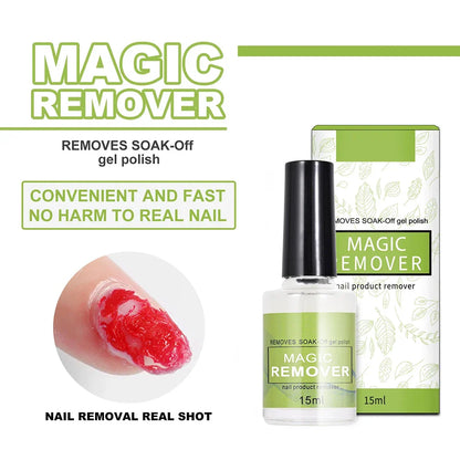 15ML Fast Nail Gel Remover — Magic Effect Professional Soak-Off UV Cleaner for Semi-Permanent Polish & Manicure Varnish