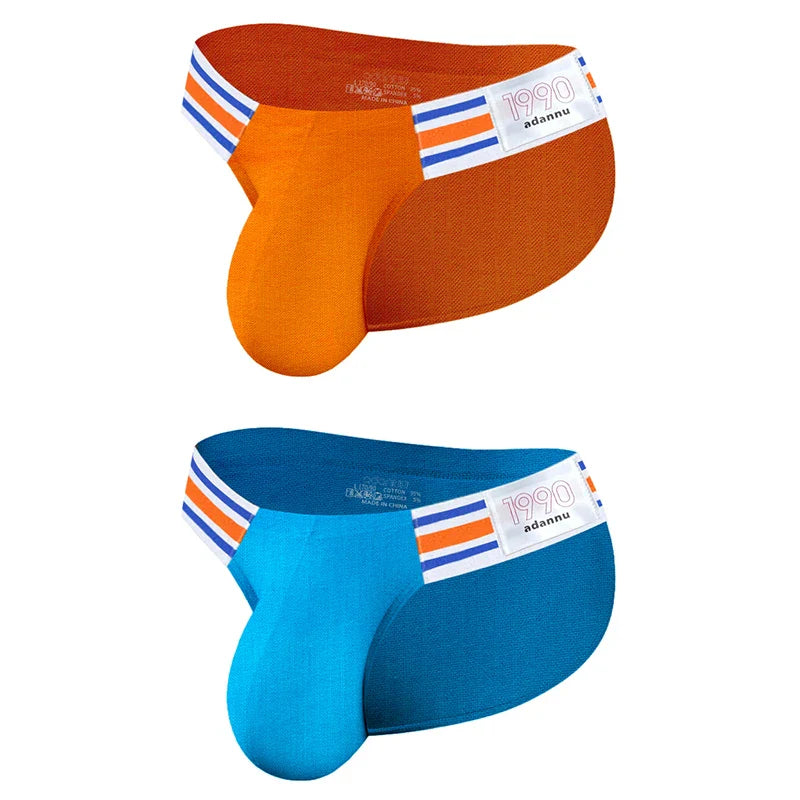 Men’s Breathable Brief Underwear 1/2/3/4PCS – High Fork Triangle Design with Striped Elastic Waistband Comfort Fit