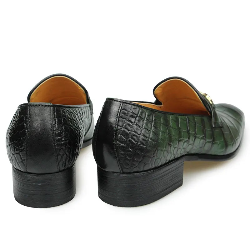 Men’s Genuine Leather Pointed Toe Loafers - Italian Designer Business, Wedding & Formal Dress Shoes
