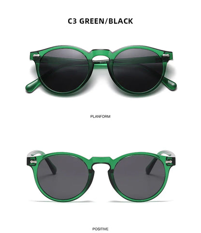 Retro Round Polarized Sunglasses – Vintage Fashion Shades for Men & Women, Driving Eyeglasses