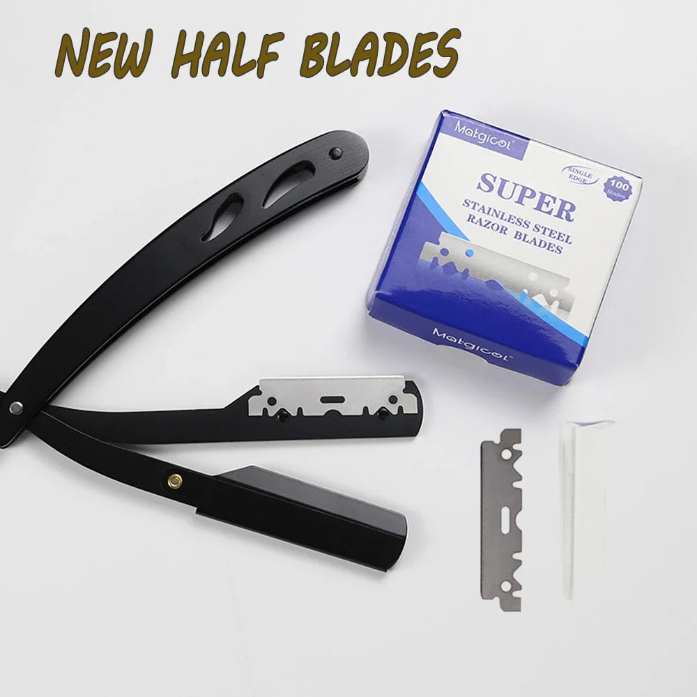 Single-Sided Razor Blades - 30/50/100/200pcs Professional Manual Shaving Blades for Men Barber Grooming Tool