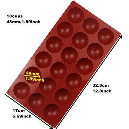 Semi-Sphere Silicone Chocolate Mold – Half Ball Dome Baking Tray for Cake, Pudding, Jelly & Candy DIY Dessert Making Tool