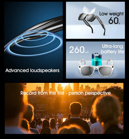 OPPO 4K HD AI Smart Glasses – 100MP Camera, ChatGPT, Bluetooth Calls, Voice Assistant & 260mAh Battery Smart Glasses 2025