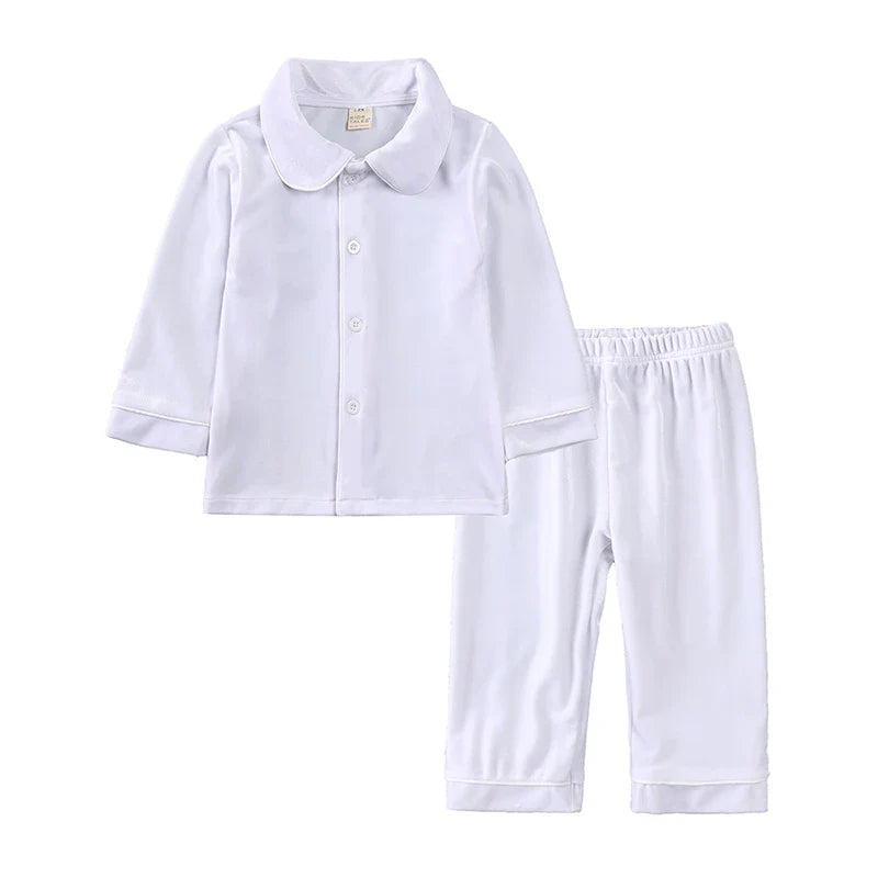 2025 Kids Christmas Pajama Set – Velvet Loungewear Long Sleeve Sleepwear for Boys & Girls