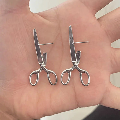 Retro Scissors Stud Earrings - Creative Hip Hop Style Women’s Party Fashion Jewelry Gift