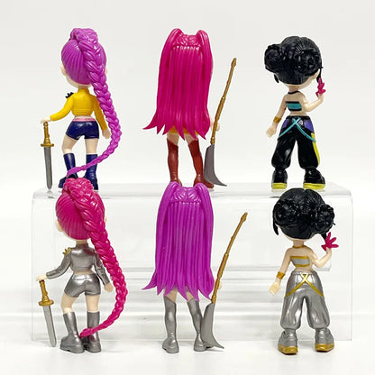 6PCS Kpop Demon Hunters PVC Figure Set – Cartoon Gaming Desk Decoration Collectible Toy for Kids