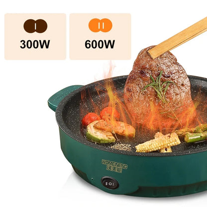 220V Electric Multi Cooker Frying Pan - Non-Stick BBQ Grill, Steak, Fish & Omelette Cooking Machine for Home Kitchen