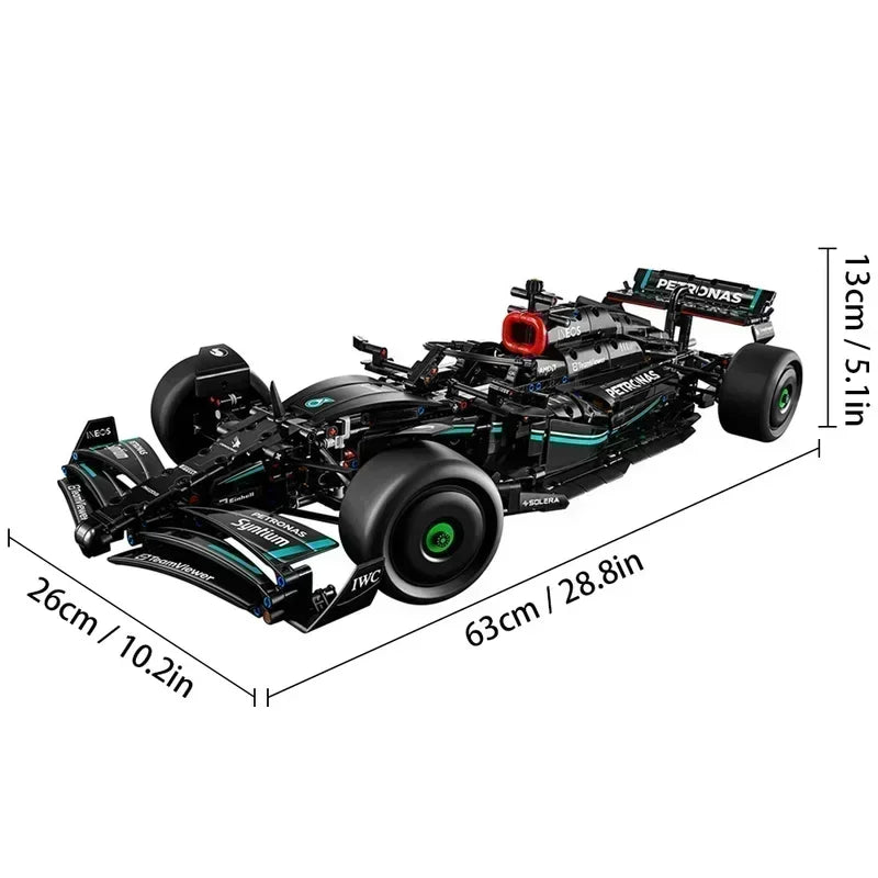 F1 W14 E Technical Performance Building Blocks – 1642PCS Super Race Car Model, Compatible with 42171, 1:8 Scale Toy for Boys Gift