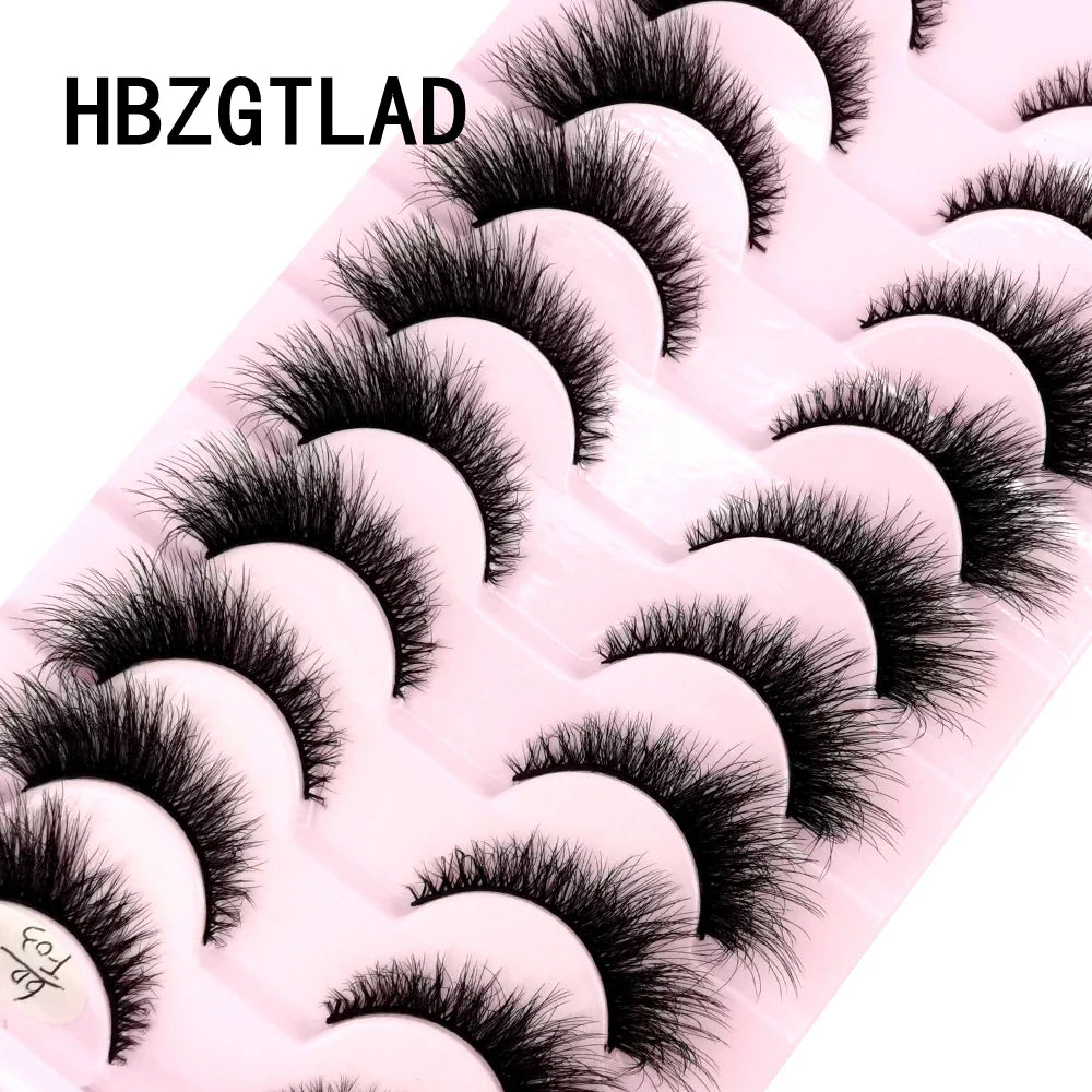 HBZGTLAD 10 Pairs 3D Faux Mink False Eyelashes – Natural Long Look Short Mink Lash Extensions for Makeup & Beauty