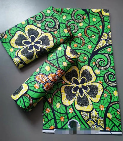 100% Cotton Ankara Fabric - High Quality African Print Batik Real Wax Pagne 6 Yards for Stylish Sewing