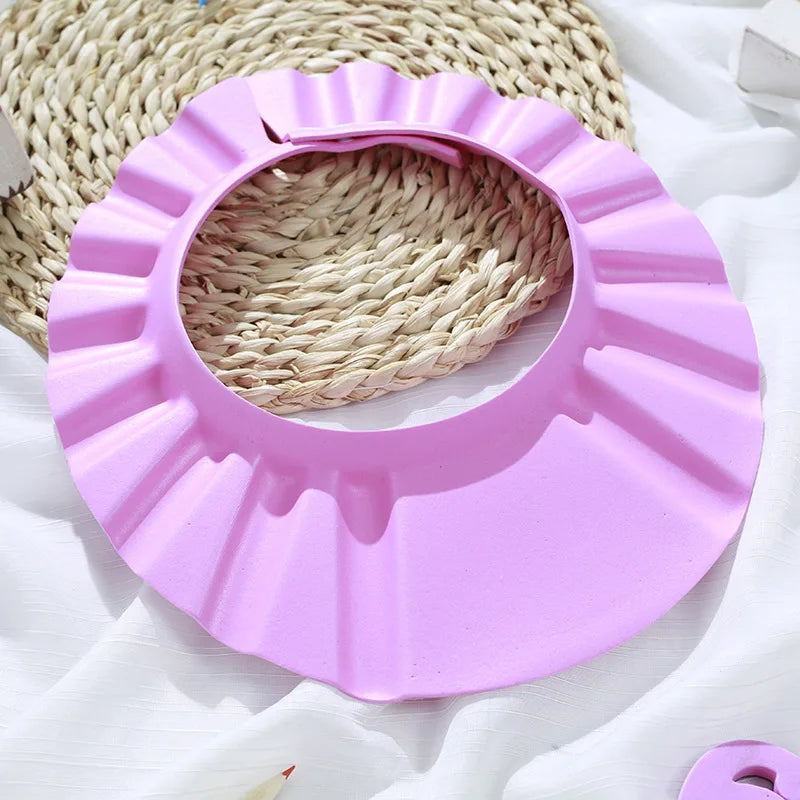 Baby Shower Hair Wash Cap - Adjustable Soft Ear Protection Hat for Kids Bath Time