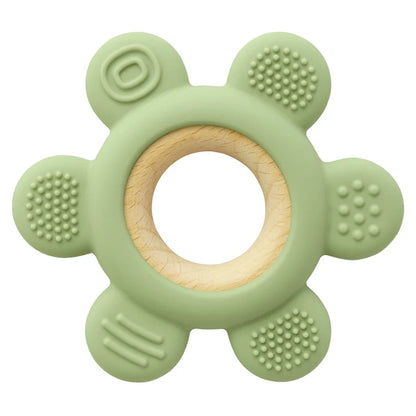 Baby Silicone Teether Necklace - Rudder Shape BPA Free Sensory Chewing Toy for Infant Teething Relief