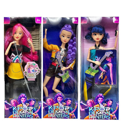 2025 Kpop Demon Hunters Doll Set – Rumi, Mira & Zoey Action Figures for Girls, DIY Plastic Princess Toys