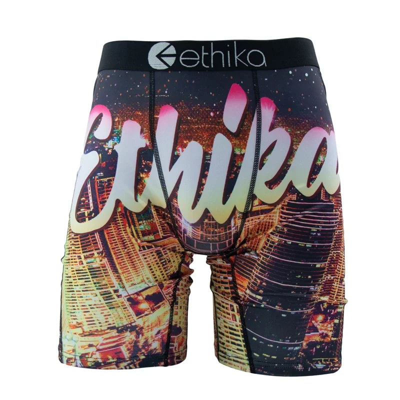 ETHIKA Men's Boxer Shorts - Breathable Sexy Trunks Underwear Plus Size S-3XL Swimming Style Briefs