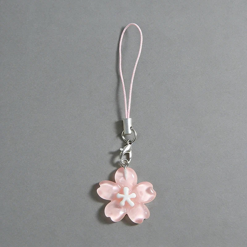 Colorful Resin Flower Phone Chain - Fresh Cute Transparent Key Pendant Bag Charm Accessory for Women & Best Friends